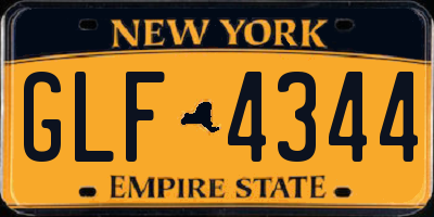 NY license plate GLF4344
