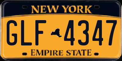 NY license plate GLF4347