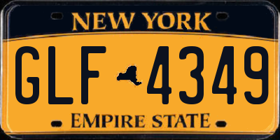 NY license plate GLF4349