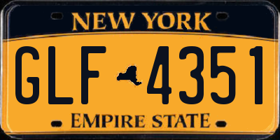 NY license plate GLF4351