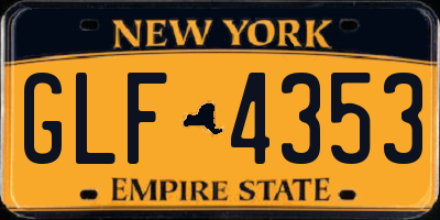 NY license plate GLF4353