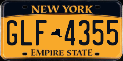 NY license plate GLF4355