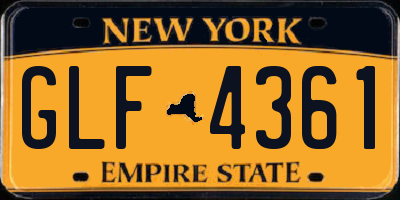 NY license plate GLF4361