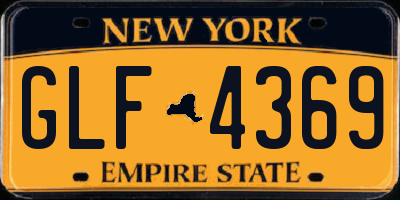 NY license plate GLF4369