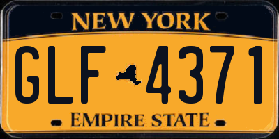 NY license plate GLF4371