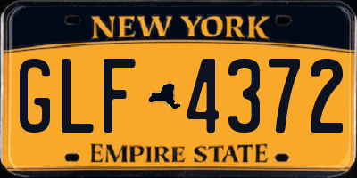 NY license plate GLF4372