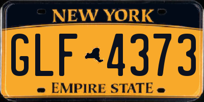 NY license plate GLF4373