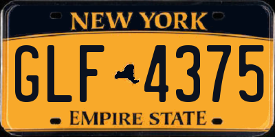 NY license plate GLF4375