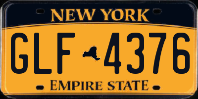 NY license plate GLF4376