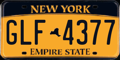 NY license plate GLF4377