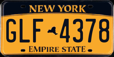 NY license plate GLF4378