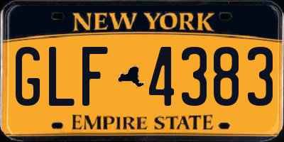 NY license plate GLF4383