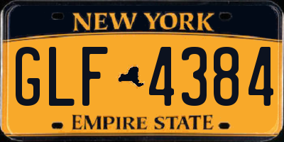 NY license plate GLF4384