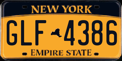 NY license plate GLF4386