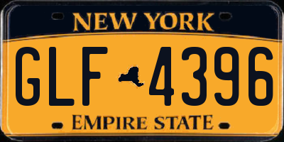 NY license plate GLF4396
