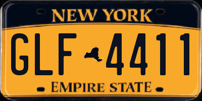 NY license plate GLF4411