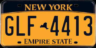 NY license plate GLF4413