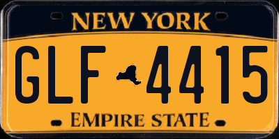 NY license plate GLF4415