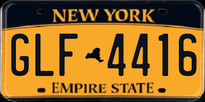 NY license plate GLF4416