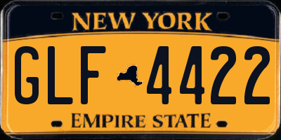 NY license plate GLF4422