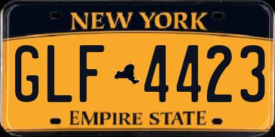 NY license plate GLF4423