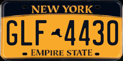NY license plate GLF4430