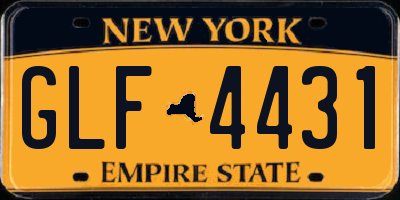 NY license plate GLF4431