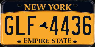 NY license plate GLF4436