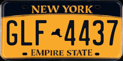 NY license plate GLF4437