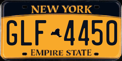 NY license plate GLF4450