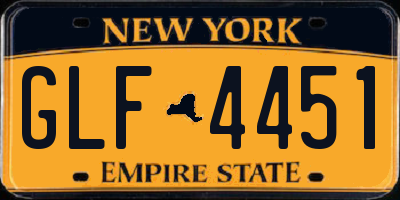 NY license plate GLF4451