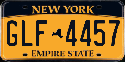 NY license plate GLF4457