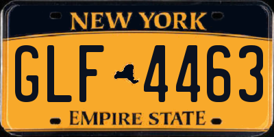 NY license plate GLF4463