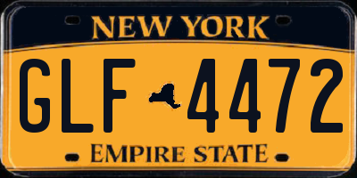 NY license plate GLF4472