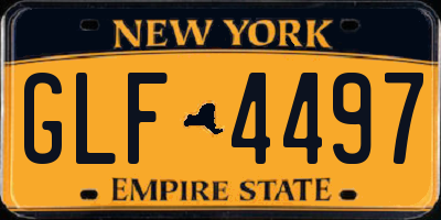 NY license plate GLF4497