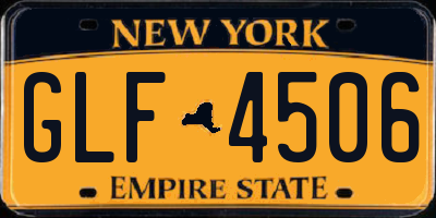 NY license plate GLF4506