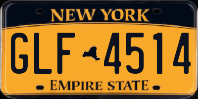NY license plate GLF4514