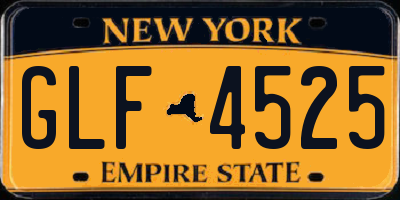 NY license plate GLF4525
