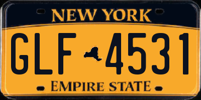 NY license plate GLF4531