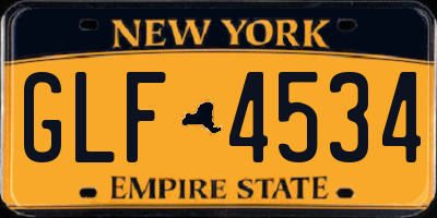 NY license plate GLF4534