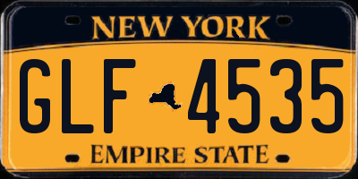 NY license plate GLF4535
