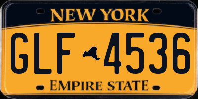 NY license plate GLF4536