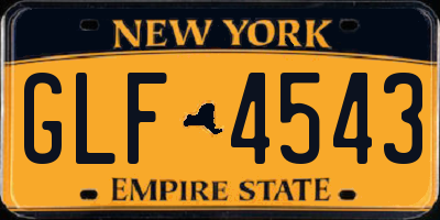 NY license plate GLF4543