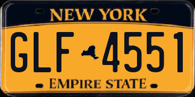 NY license plate GLF4551