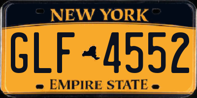 NY license plate GLF4552
