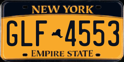 NY license plate GLF4553