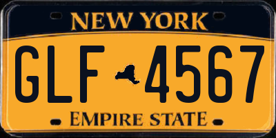 NY license plate GLF4567