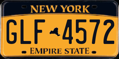 NY license plate GLF4572