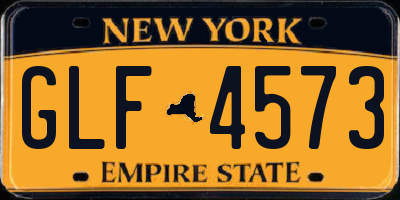 NY license plate GLF4573