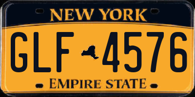 NY license plate GLF4576